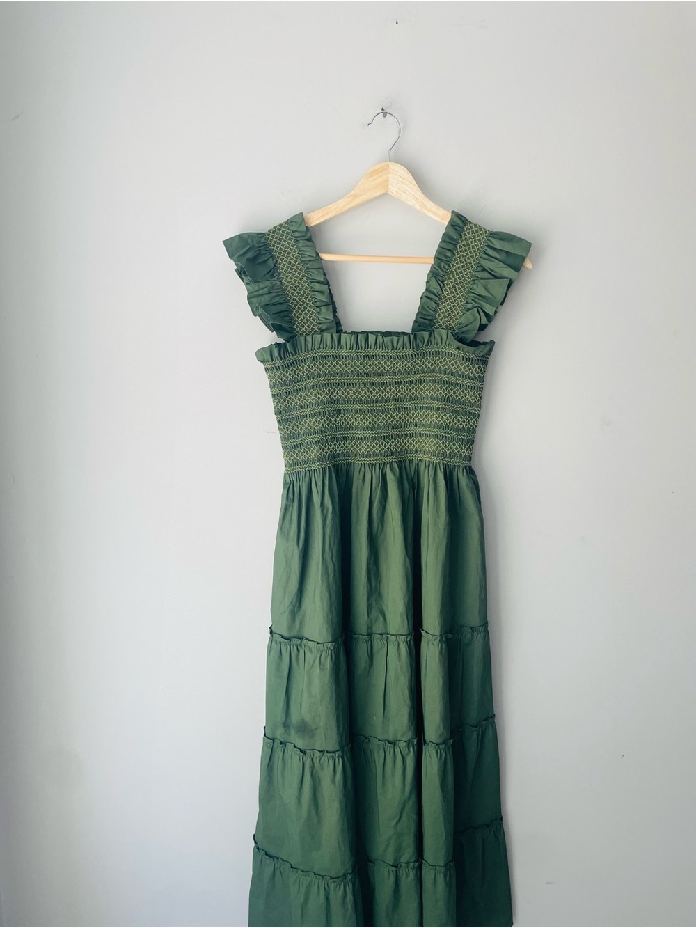 Hill House Nap Dress Smocked Green RARE - Picture 3 of 9